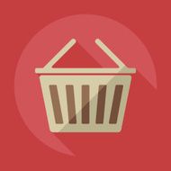 Flat modern design with shadow Shopping cart N3