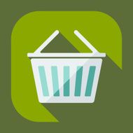 Flat modern design with shadow Shopping cart N4