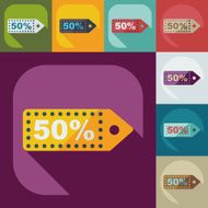 Flat modern design with shadow Sticker prices sale N9