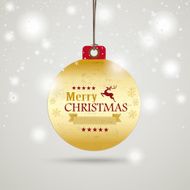 Golden Christmas Bauble Price Sticker Snow PiAd N2