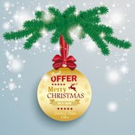 Golden Bauble Snow Lights Fir Branch