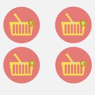 Shopping basket icon set N2