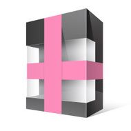 Black Realistic Package Cardboard Box