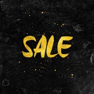 Black SALE typography background with gold foil letters N2