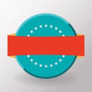 Empty flat label with ribbon Flat design