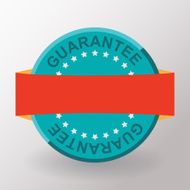 Empty guarantee flat label with ribbon Flat design