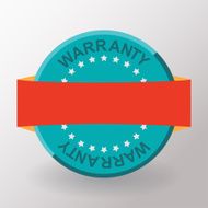 Empty warranty label with ribbon Flat design