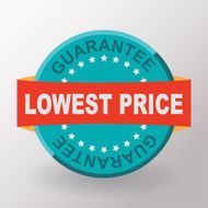 Lowest price guarantee flat label with ribbon Flat design