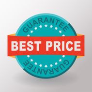 Best price guarantee flat label with ribbon Flat design
