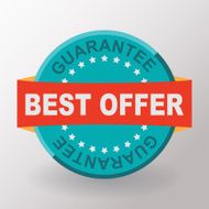 Best offer guarantee flat label with ribbon Flat design