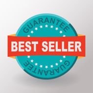 Best seller guarantee flat label with ribbons Flat design