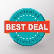 Best deal guarantee flat label with ribbon Flat design