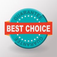 Best choice guarantee flat label with ribbons Flat design