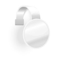 Blank plastic wobbler isolated on white background with place for