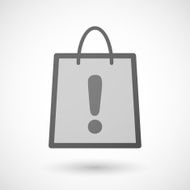 Shopping bag icon with an exclamation sign