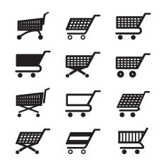 Shopping carts icon set