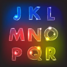 Neon glow alphabet Vector N2