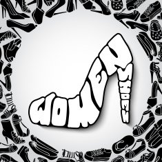 Hand drawn women's shoes with title in high heel N2