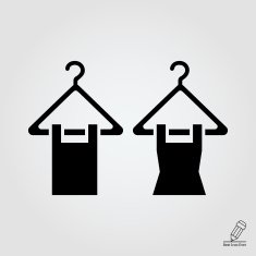 Clothes on hangers icon