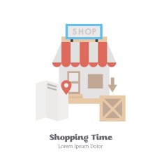 Search the shop on maps Vector Illustration