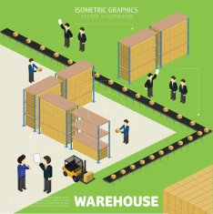 Warehousing process Vector infographics