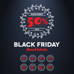 Black friday sale label with percents