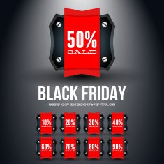 Black friday sale label with percents N2