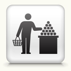 Square Button with Customer Shopping N2