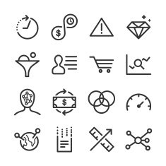Analytics icons set N3