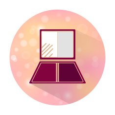 Flat style Blush icon on blurred background N2
