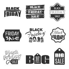 Black friday typographic design Vector sale label and badge set N2