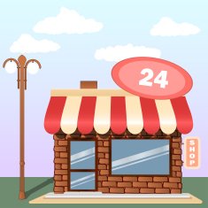 Vector Detailed Shop Market Store Illustration Icon