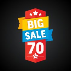 Big sale 70 percent badge Vector illustration N2