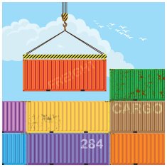 Crane lifting cargo containers N2