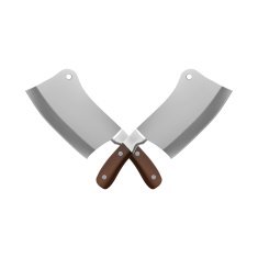 Meat Knife Isolated on White Background Vector N2
