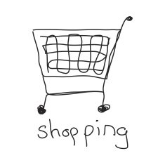Simple doodle of a shopping trolley N2