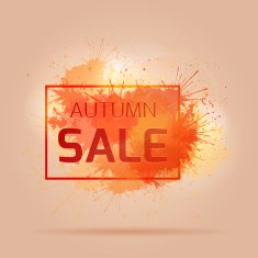 Card with colorful splashes Autumn sale N2
