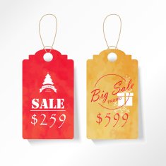 Light red brown pastel tag on christmas holiday N2