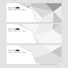 Set of 3 light grey vector web banners N2