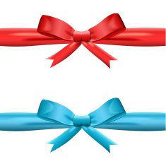 Set of ribbon satin bows
