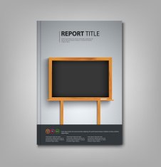 Brochures book or flyer with black board in the background