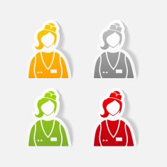 realistic design element saleswoman N3