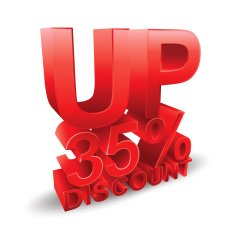 35 percent discount on white background N2