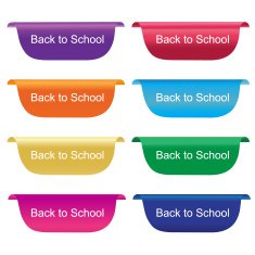 Back to school tag label badge sign horizontal N2