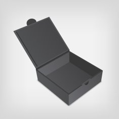 Open gray packaging design box mockup Gray squared shape N2