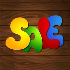 Sale message on wooden background N2