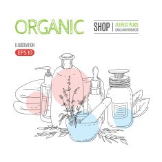 natural organic cosmetic concept