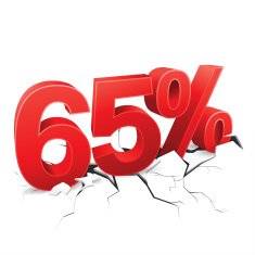 65 percent discount breaks ground on white background N2