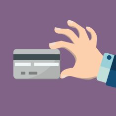 Hand holding credit card vector N2