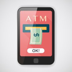 atm flat icon with long shadow